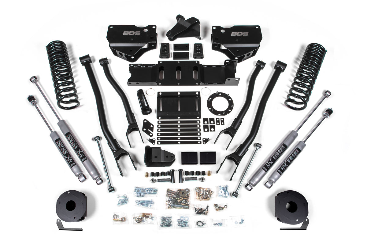 4 Inch Lift Kit w/ 4-Link Ram 2500 w/ Rear Air Ride 19-24 4WD Gas BDS Suspension