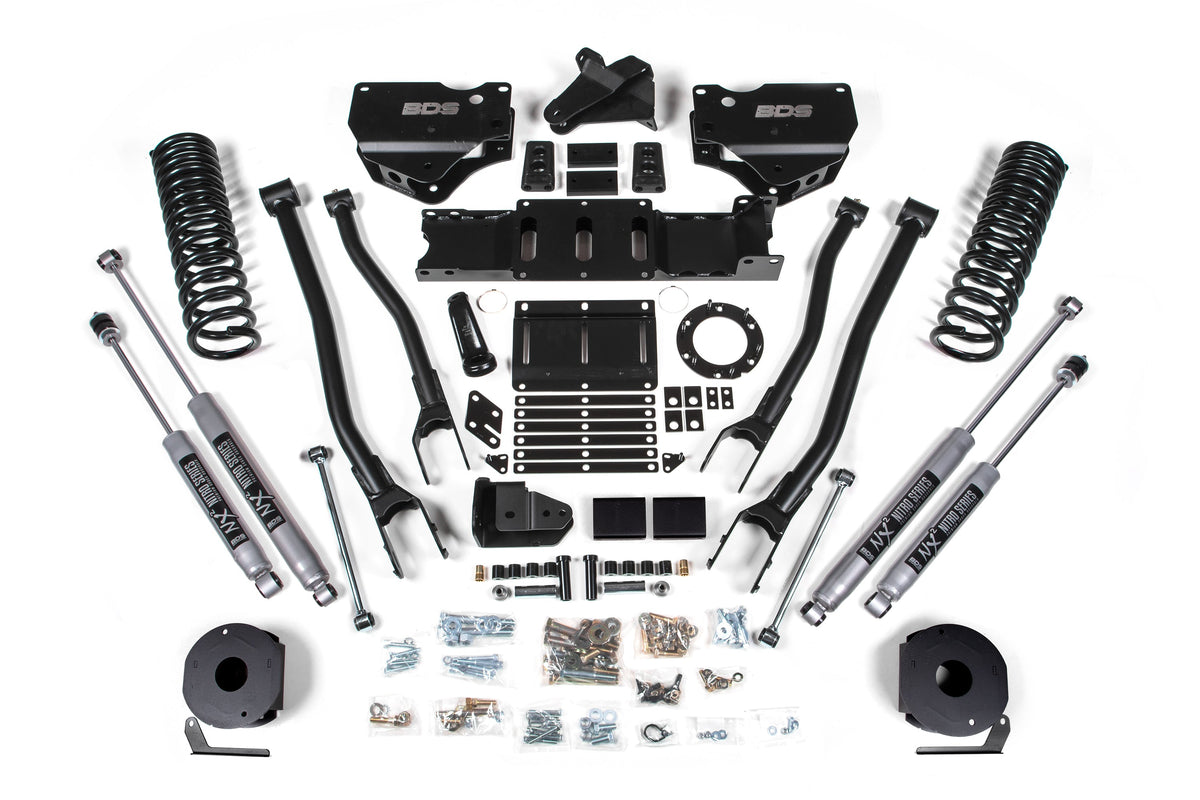 4 Inch Lift Kit w/ 4-Link Ram 2500 w/ Rear Air Ride 19-24 4WD Gas BDS Suspension