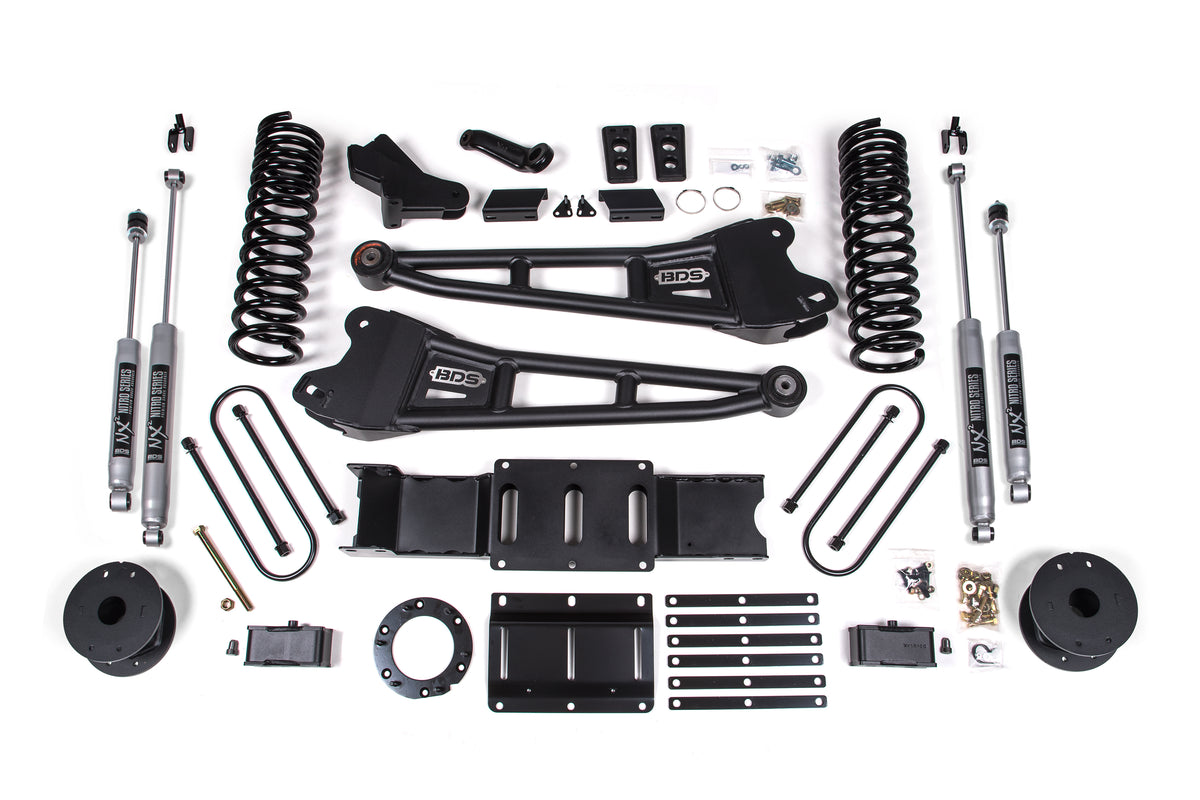 4 Inch Lift Kit w/ Radius Arm Ram 3500 w/ Rear Air Ride 19-24 4WD Diesel 6 Bolt BDS Suspension