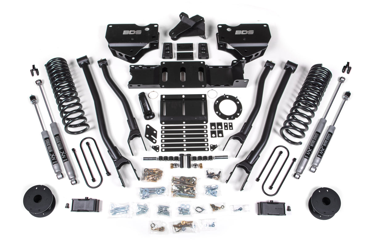 4 Inch Lift Kit w/ 4-Link Ram 3500 w/ Rear Air Ride 19-24 4WD Diesel 6 Bolt BDS Suspension