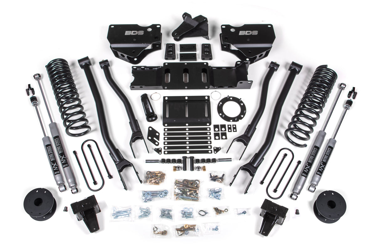 5.5 Inch Lift Kit w/ 4-Link Ram 3500 w/ Rear Air Ride 19-24 4WD Gas BDS Suspension