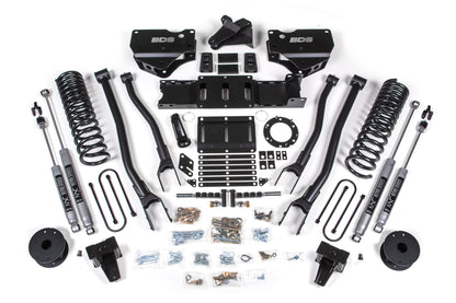 5.5 Inch Lift Kit w/ 4-Link Ram 3500 w/ Rear Air Ride 19-24 4WD Gas BDS Suspension