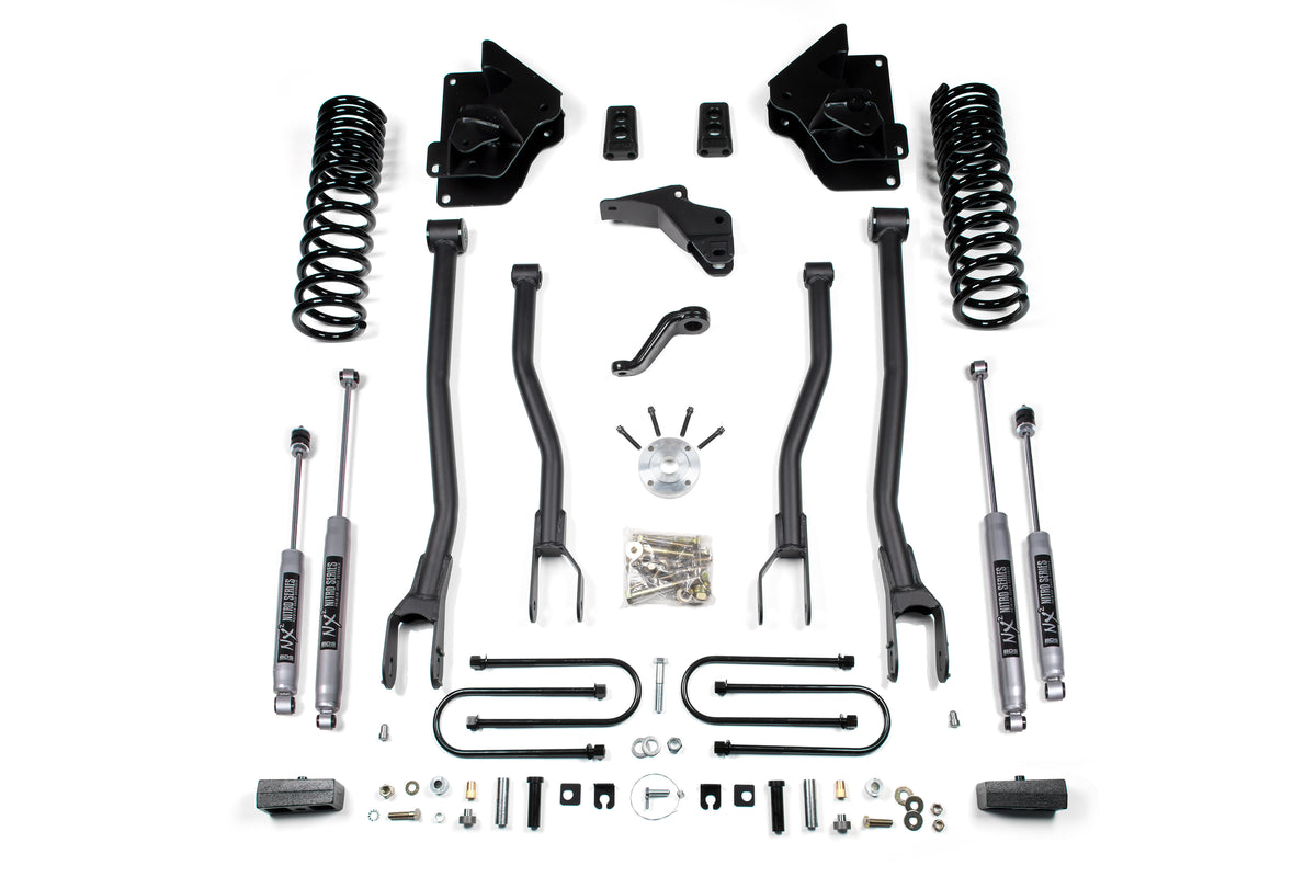 4 Inch Lift Kit w/ 4-Link Ram 3500 13-18 4WD Gas 2 Inch Block BDS Suspension