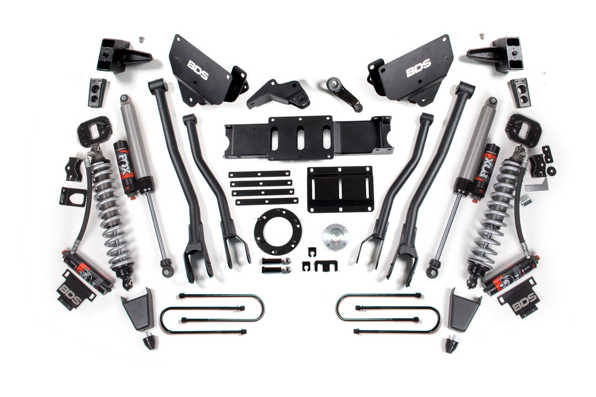 13-18 Ram 3500 4WD 6 Inch 4-Link Suspension Lift Kit, 4 Inch Rear, Block, 6 Bolt Diesel - Fox 2.5 Performance Elite Series C/O Front, Fox 2.5 Performance Elite Series Rear BDS Suspension