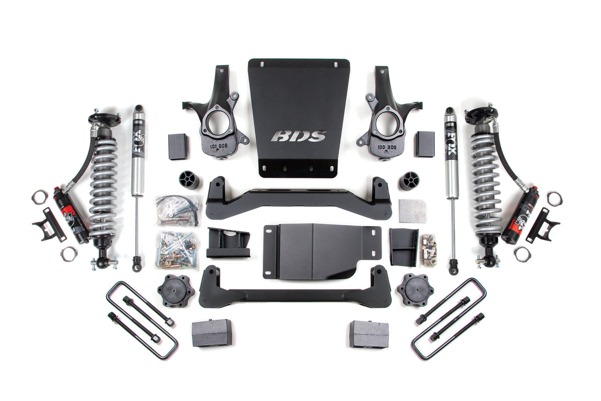 4 Inch Lift Kit FOX 2.5 Performance Elite 5 Inch Coil-Over 07-13 Silverado/Sierra 1500 BDS Suspension