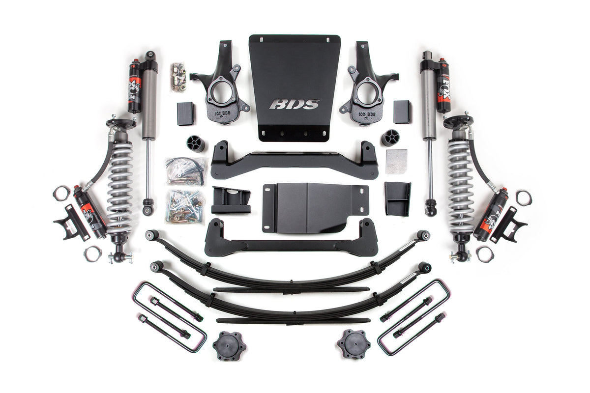 4 Inch Lift Kit FOX 2.5 Performance Elite Leaf Springs Coil-Over 07-13 Silverado/Sierra 1500 BDS Suspension