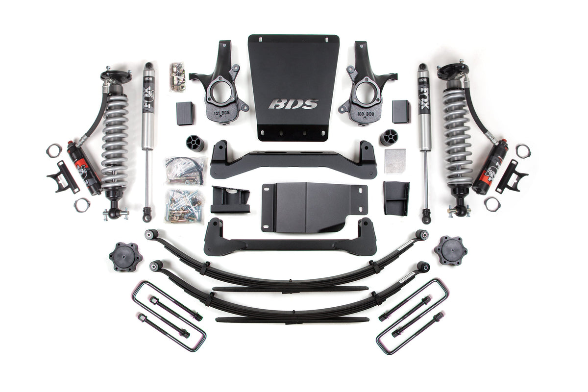 4 Inch Lift Kit FOX 2.5 Performance Elite Leaf Springs Coil-Over 07-13 Silverado/Sierra 1500 BDS Suspension