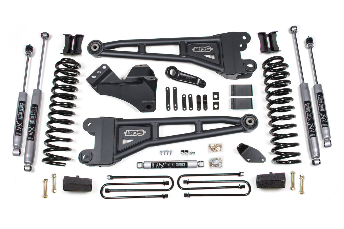 4 Inch Lift Kit w/ Radius Arm Ford F250/F350 Super Duty 08-10 4WD Diesel Leaf Springs BDS Suspension