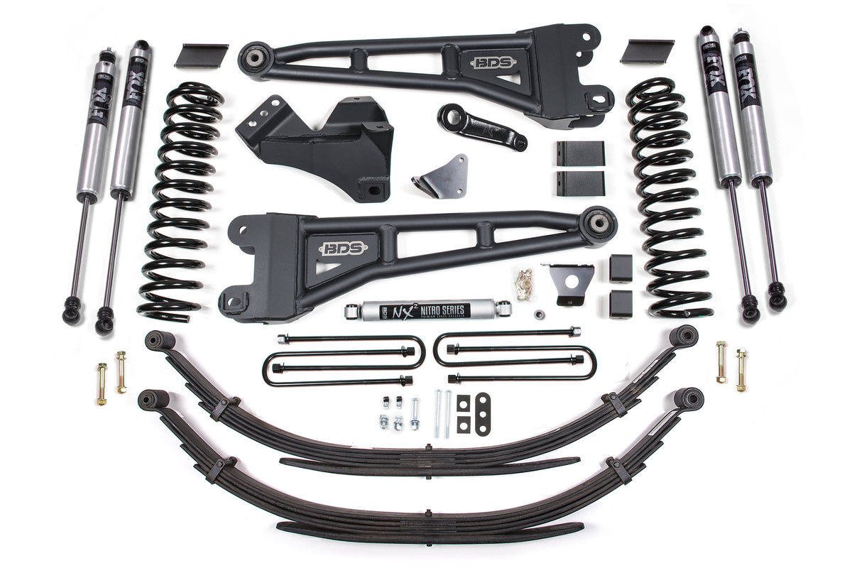 6 Inch Lift Kit w/ Radius Arm Ford F250/F350 Super Duty 05-07 4WD Gas 6 Inch Leaf Springs BDS Suspension