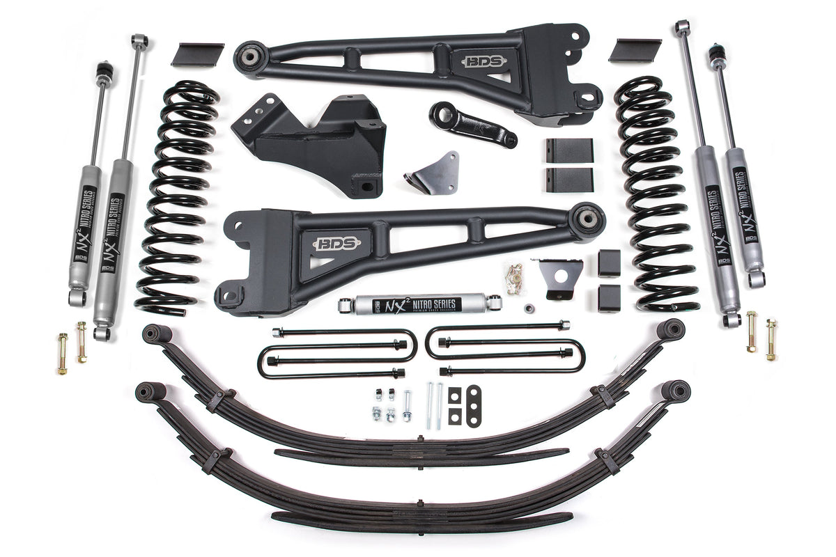 6 Inch Lift Kit w/ Radius Arm Ford F250/F350 Super Duty 05-07 4WD Gas 6 Inch Leaf Springs BDS Suspension