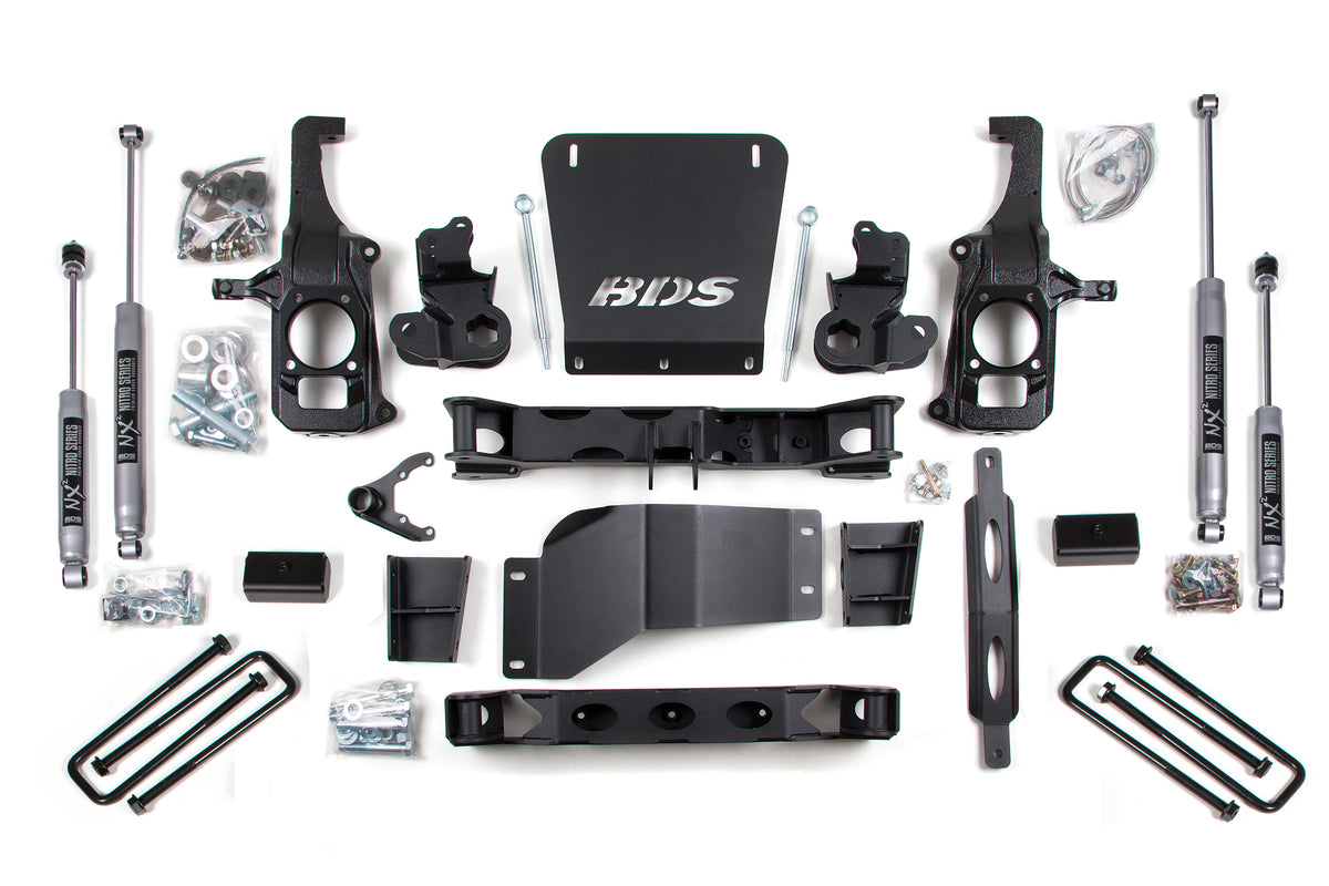 6.5 Inch Lift Kit Silverado/Sierra 2500HD/3500 11-19 2/4WD 5 Inch Block without Overload BDS Suspension