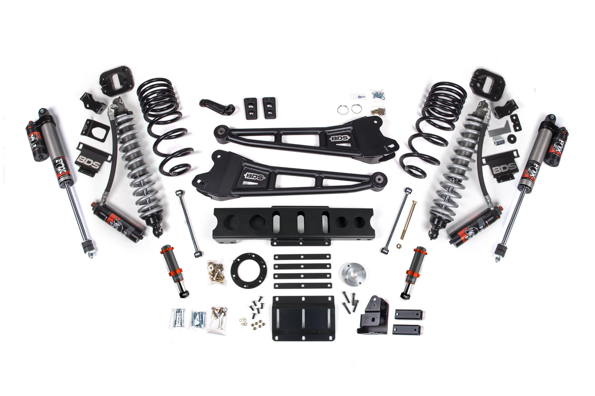 14-18 Ram 2500 4WD 6 Inch Radius Arm Suspension Lift Kit, 4.5 Inch Rear, Coil Spring, Diesel - Fox 2.5 Performance Elite Series C/O Front, FOX 2.0 Front Bump, Fox 2.5 Performance Elite Series Rear BDS Suspension
