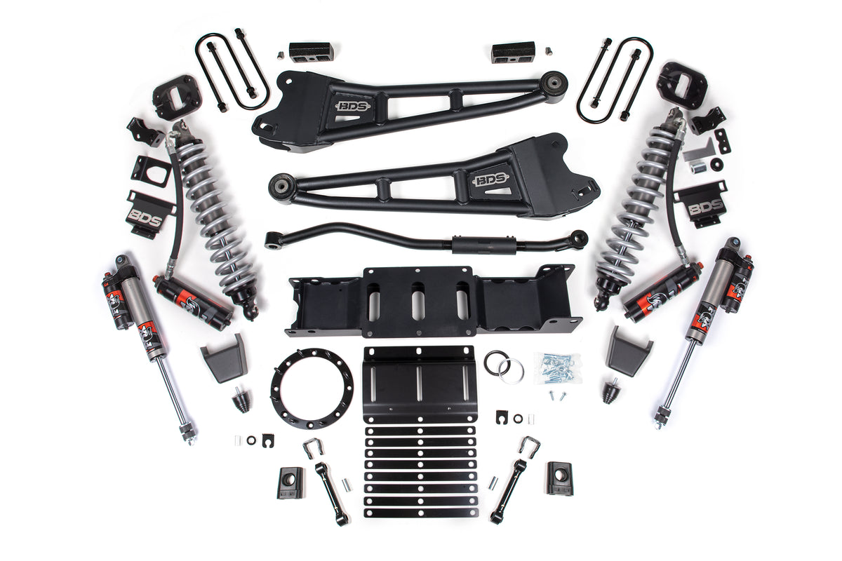 19-25 Ram 3500 4WD 3 Inch Radius Arm Suspension Lift Kit, 2 Inch Rear, Block w/o Overload, 8 Bolt Diesel - Fox 2.5 Performance Elite Series C/O Front, Fox 2.5 Performance Elite Series Rear BDS Suspension