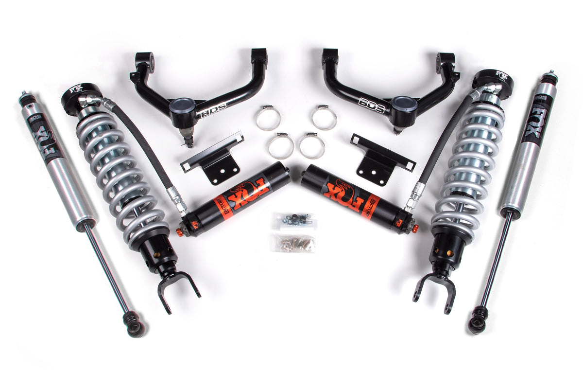 14-18 Ram 1500 4WD (Diesel) 2 Inch Coilover Upgrade Kit, 0 Inch Rear Lift - Fox 2.5 Factory Race Series C/O, Fox 2.0 IFP Performance Series Shocks BDS Suspension