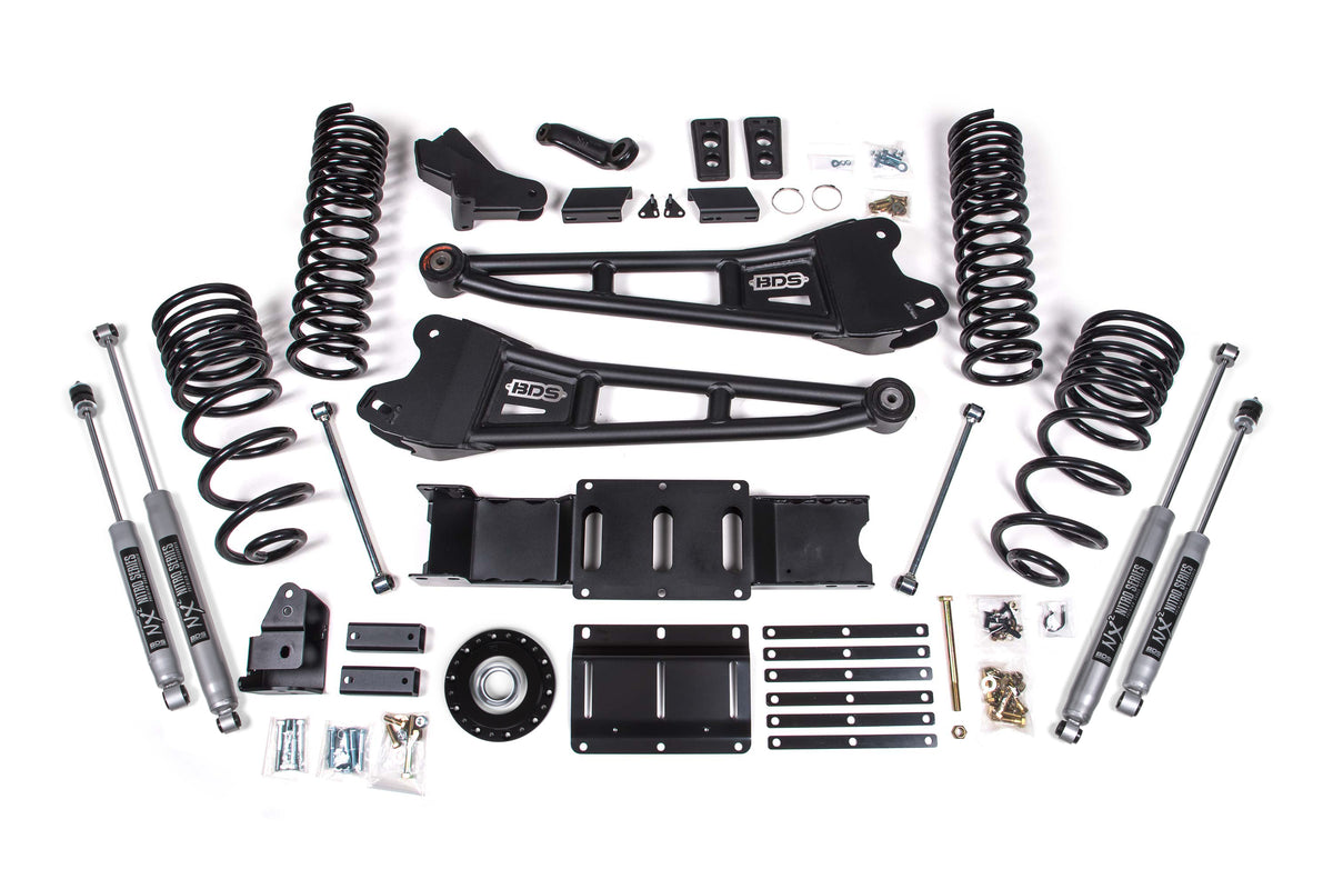 2025 Ram 2500 4WD (Diesel) 4 Inch Radius Arm Suspension Lift Kit W/ Indexing Ring, 2.5 Inch Rear Lift, Coil Spring BDS Suspension