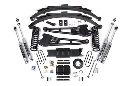 13-18 Ram 3500 4WD (Diesel) 6 Inch Radius Arm Suspension Lift Kit, 8-Bolt Indexing Ring, 4 Inch Rear Lift, Block - Fox 2.0 IFP Performance Series Shocks BDS Suspension