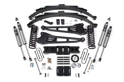 13-18 Ram 3500 4WD (Diesel) 6 Inch Radius Arm Suspension Lift Kit, 8-Bolt Indexing Ring, 4.5 Inch Rear Lift, Leaf Spring - NX2 Nitro Series Shocks BDS Suspension