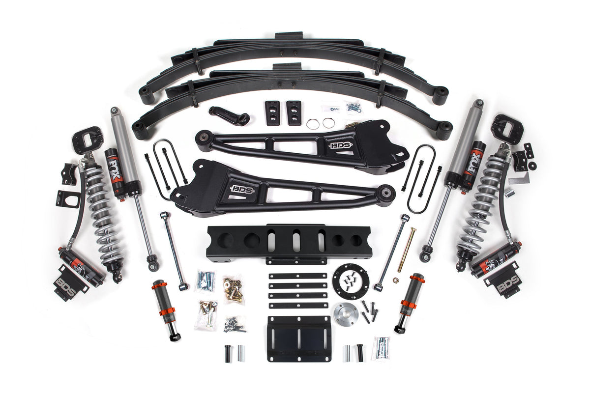 13-18 Ram 3500 (Diesel) 6 Inch Coilover Conversion Kit, 4.5 Inch Rear Lift, Leaf Spring, 6 Bolt - Fox 2.5 Performance Elite Series C/O + Fox 2.0 IFP Bump Stop, Fox 2.5 Performance Elite Series Shocks BDS Suspension