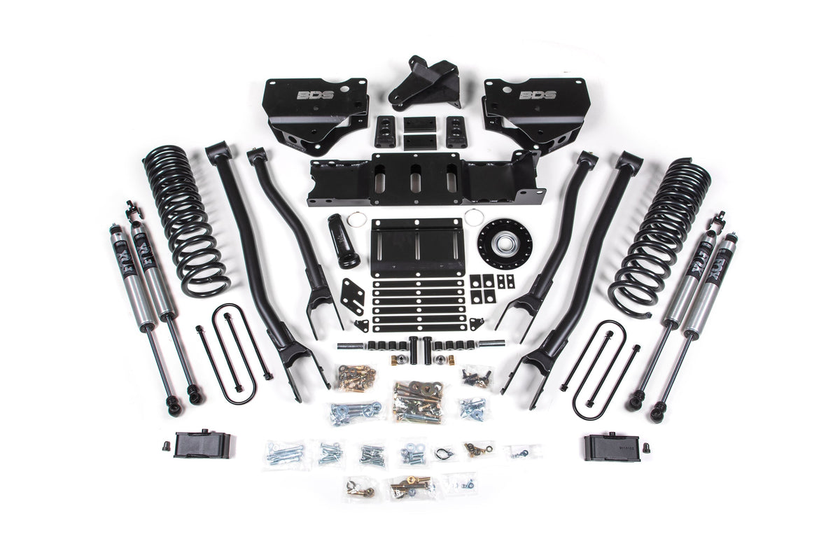 25-26 Ram 3500 (Gas) 4 Inch 4-Link Suspension Lift Kit W/ Indexing Ring, 3 Inch Rear Lift w/ Overload, Block BDS Suspension