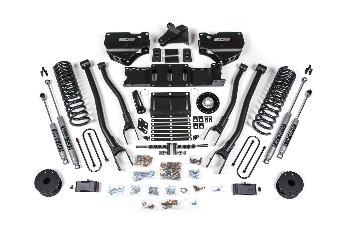 25-26 Ram 3500 (Gas) 4 Inch 4-Link Suspension Lift Kit W/ Indexing Ring, 3 Inch Rear Lift, OE Air Bag BDS Suspension