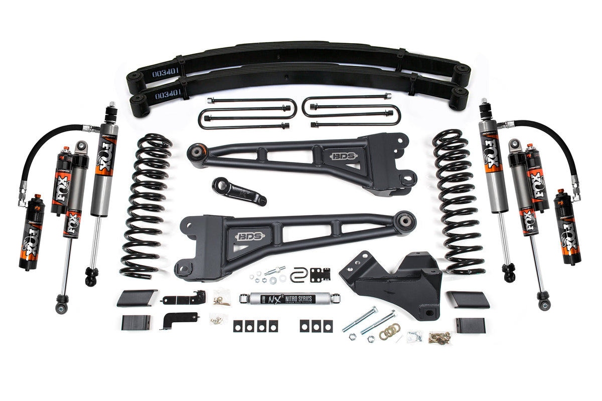 4 Inch Lift Kit w/ Radius Arm Ford F250/F350 Super Duty 17-19 4WD Diesel Leaf Springs BDS Suspension