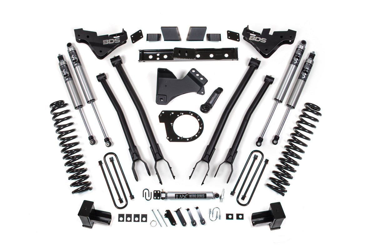 23-26 Ford F-250/F-350 Super Duty 4WD 7 Inch 4-Link Suspension Lift Kit, 6 Inch Rear, Leaf Spring, Diesel - Fox 2.5 Performance Series Shocks BDS Suspension