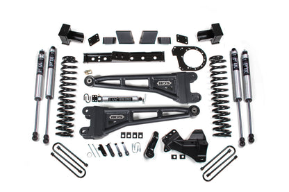 23-26 Ford F-250/F-350 SRW 4WD 7 Inch Radius Arm Suspension Lift Kit, 4.5 Inch Rear, Block, Diesel - NX2 Nitro Series Shocks Front and Rear BDS Suspension