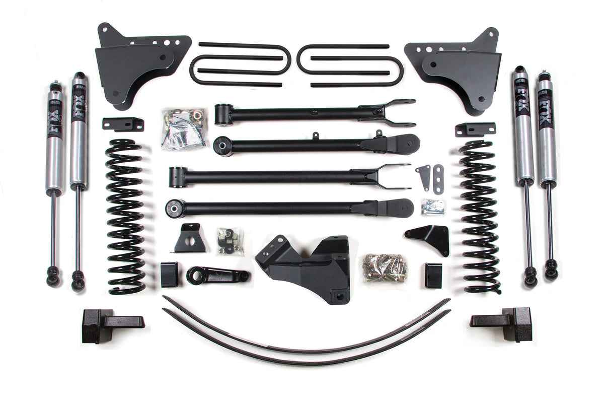 6 Inch Lift Kit w/ 4-Link Ford F250/F350 Super Duty 05-07 4WD Diesel 3 Inch Block Plus Add A Leaf Without Overload BDS Suspension