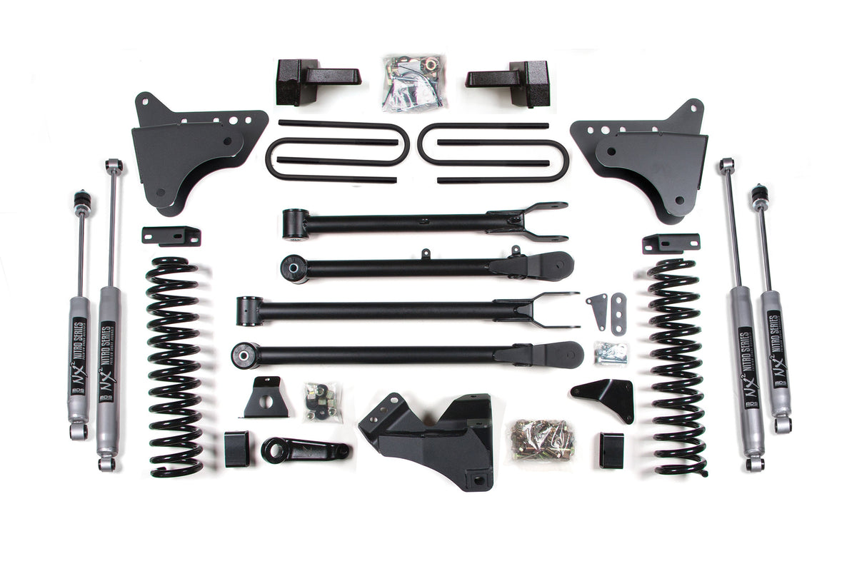 6 Inch Lift Kit w/ 4-Link Ford F250/F350 Super Duty 08-10 4WD Gas Block With Factory Overload BDS Suspension