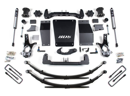 14-18 Chevrolet Silverado 1500 - GMC Sierra 1500 4WD 6.5 Inch Suspension Lift Kit (Aluminum / Stamped Steel), 4 Inch Rear Lift, Leaf Springs, Fox 2.0 IFP Performance Series Shocks BDS Suspension