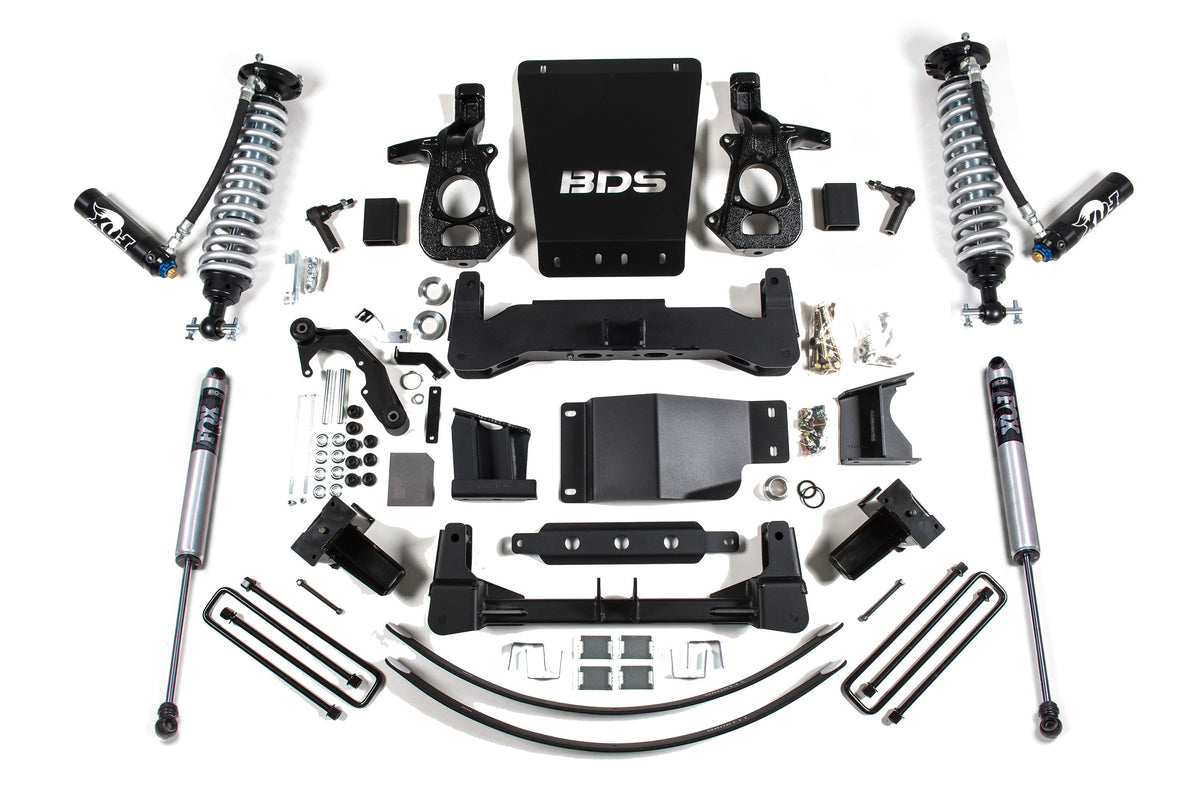 8 Inch Lift Kit FOX 2.5 Coil-Over Dual Speed Compression Adjust Silverado/Sierra 1500 14-18 4WD Fox 2.5 Performance Shocks BDS Suspension
