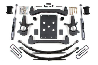 07-13 Chevrolet Silverado 1500 - GMC Sierra 1500 2WD 6 Inch Suspension Lift Kit, 5 Inch Rear Lift, Leaf Spring, NX2 Nitro Series Shocks BDS Suspension