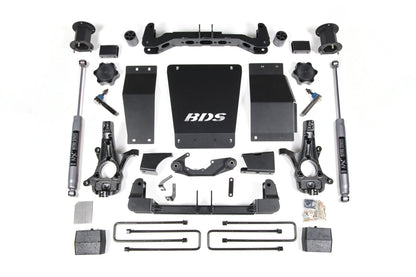 14-18 Chevrolet Silverado 1500 - GMC Sierra 1500 4WD 4.5 Inch Suspension Lift Kit (Aluminum / Stamped Steel), 3 Inch Rear Lift, Block, NX2 Nitro Series Shocks BDS Suspension