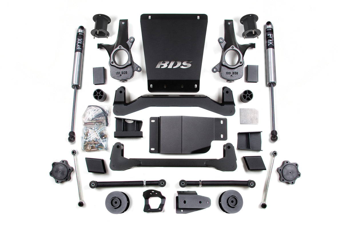 07-14 Chevrolet SUV - GMC SUV 4WD 4.5 Inch Suspension Lift Kit, 2 Inch Rear Lift, Spacer, Fox 2.0 IFP Performance Series Shocks BDS Suspension