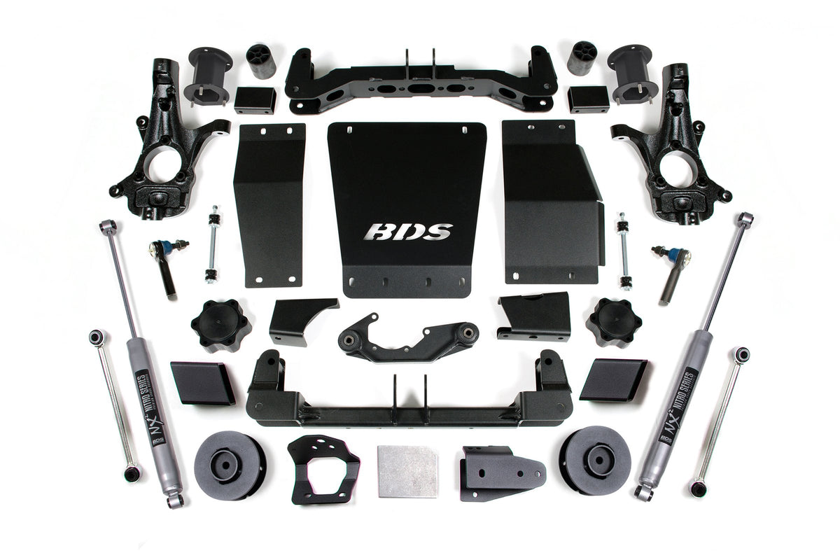15-20 Chevrolet SUV - GMC SUV 4WD 4.5 Inch Suspension Lift Kit (Cast Steel), 3 Inch Rear Lift, Spacer, NX2 Nitro Shocks BDS Suspension
