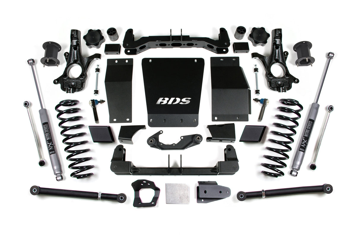 15-20 Chevrolet SUV - GMC SUV 4WD 6 Inch Suspension Lift Kit (Aluminum / Stamped Steel), 5 Inch Rear Lift, Coil Spring, NX2 Nitro Shocks BDS Suspension