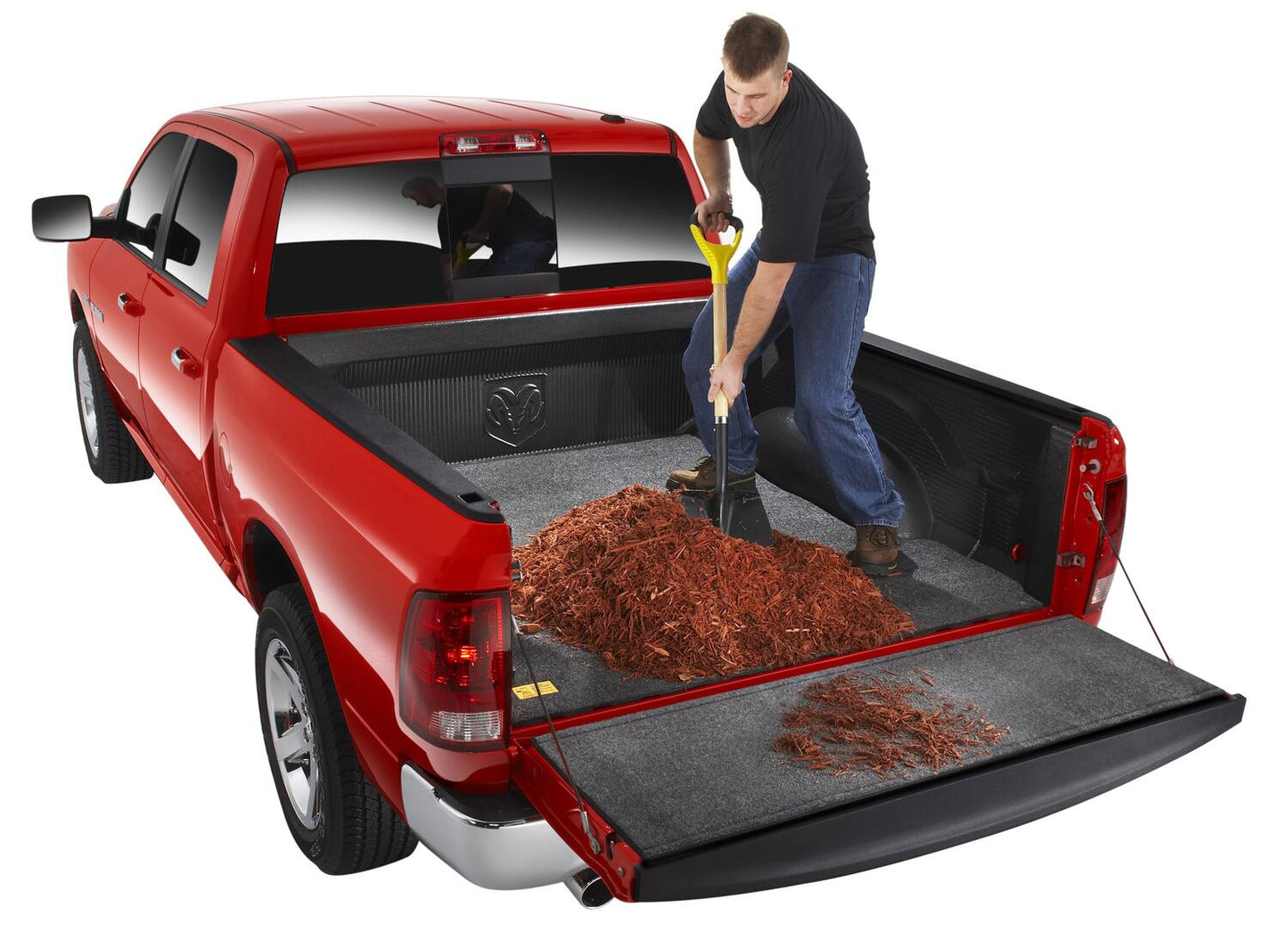 Bedmat For Drop-In 07-18 (19 Legacy/Limited) Silverado/Sierra 6'6 inch Bed 1/2 Inch Thick Installs Over Existing Plastic Drop In Bed Liner w/Cargo Channel System Charcoal BedRug