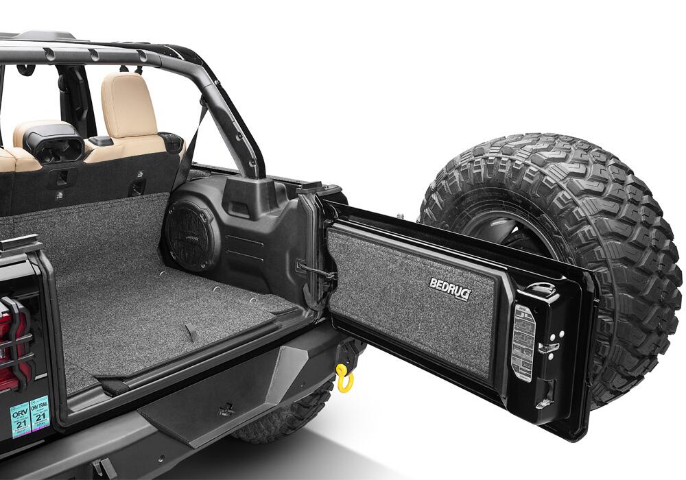 Jeep 18+ JL 4 Door 6 PC Rear Kit With Gap Hider Charcoal BedRug
