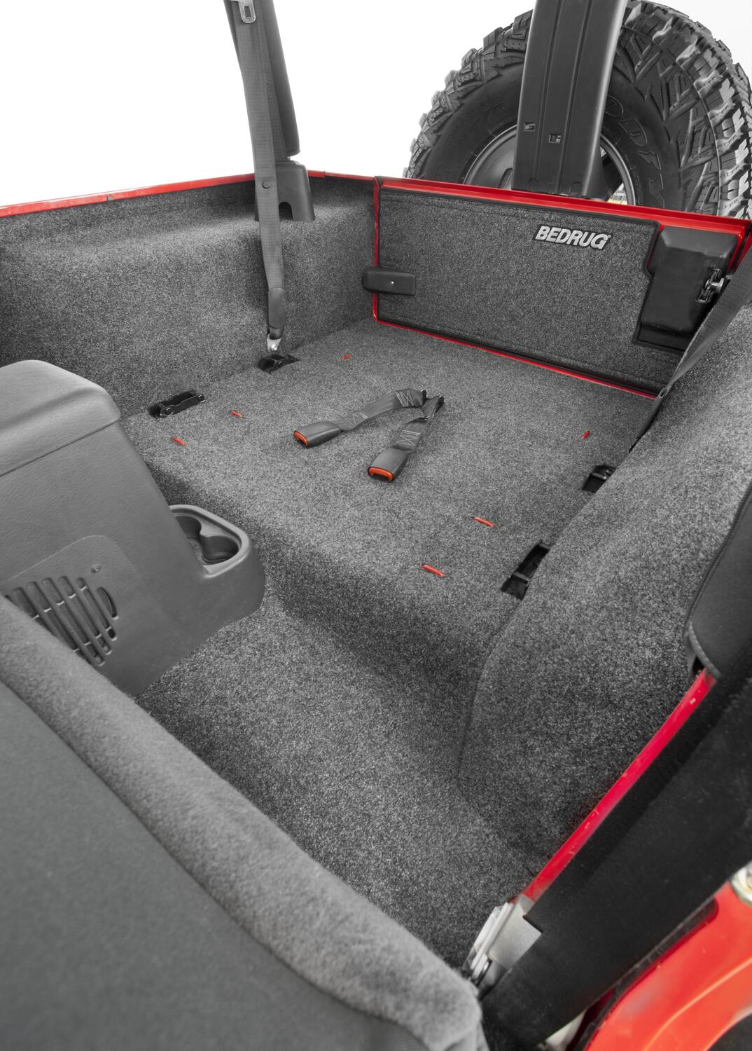 Jeep 97-06 Jeep TJ Rear Cargo Kit (Includes Tailgate) Cargo Kit 4 pc. Incl. Driver Left Hand Panel Passenger Right HandPanel Cargo Area Tailgate Replaces Factory Carpet Kit Charcoal BedRug