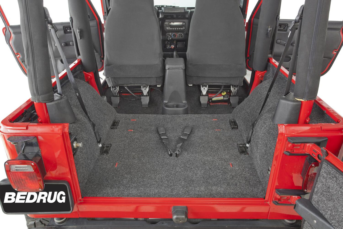 Jeep 97-06 Jeep TJ Rear Cargo Kit (Includes Tailgate) Cargo Kit 4 pc. Incl. Driver Left Hand Panel Passenger Right HandPanel Cargo Area Tailgate Replaces Factory Carpet Kit Charcoal BedRug