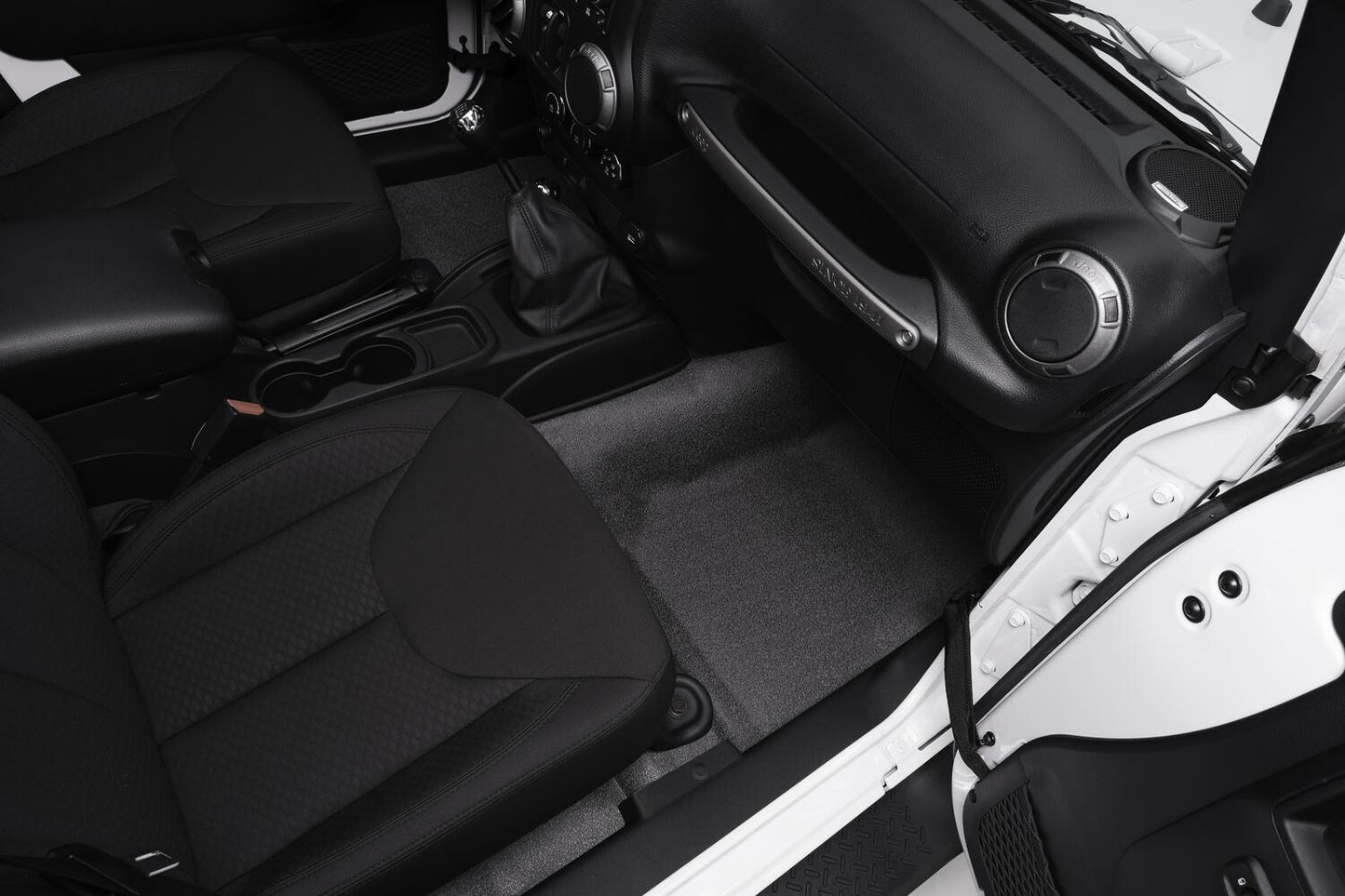 Jeep Bedtred 07-18 Jeep JK Unltd 4Dr Front 4Pc Floor Kit (Inc Heat Shields) Charcoal BedRug