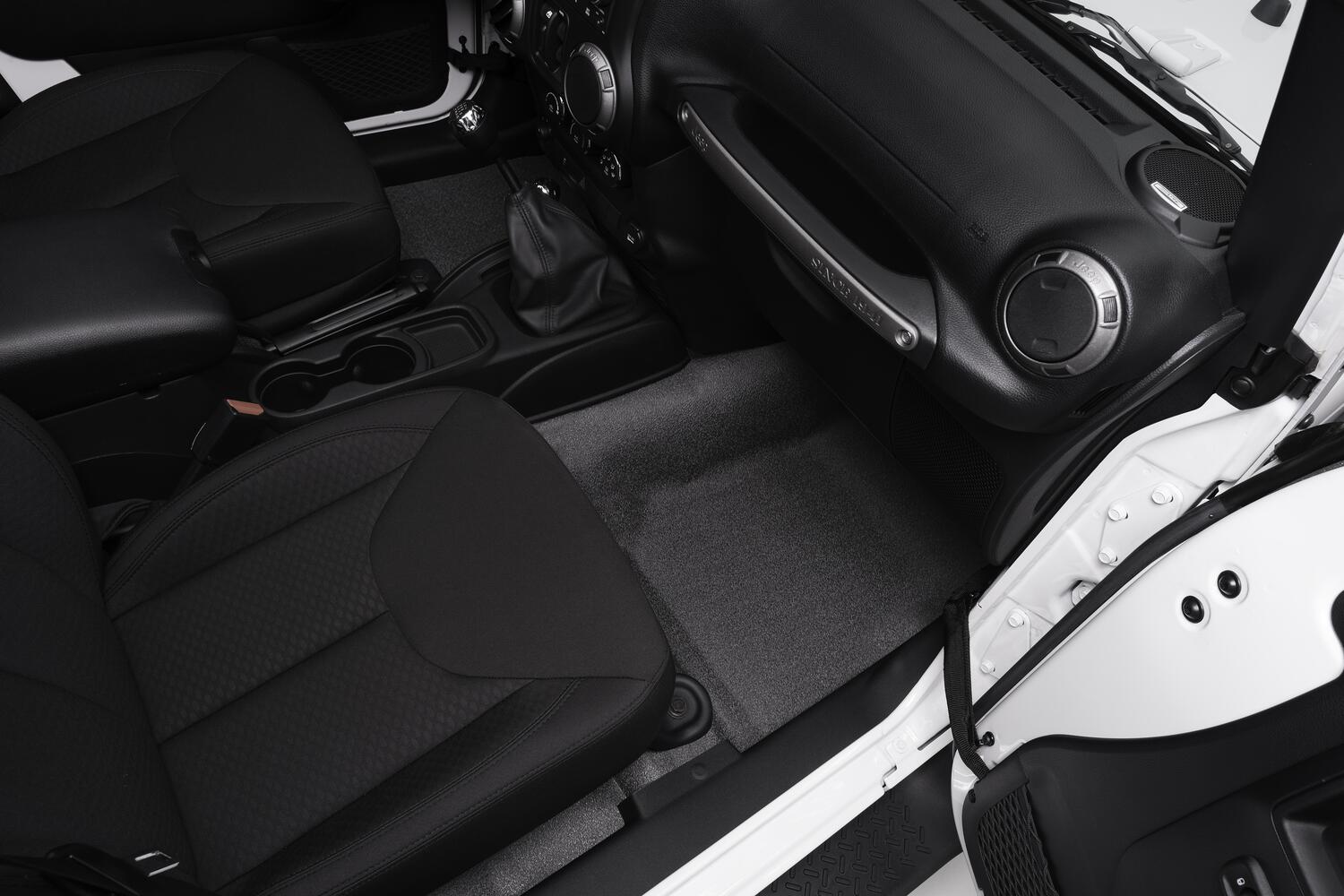 Jeep Bedtred 07-18 Jeep JK Unltd 4Dr Front 4Pc Floor Kit (Inc Heat Shields) Charcoal BedRug