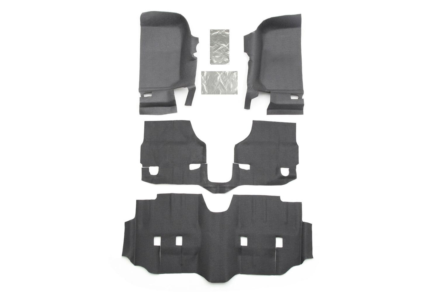 Jeep Bedtred 07-18 Jeep JK Unltd 4Dr Front 4Pc Floor Kit (Inc Heat Shields) Charcoal BedRug