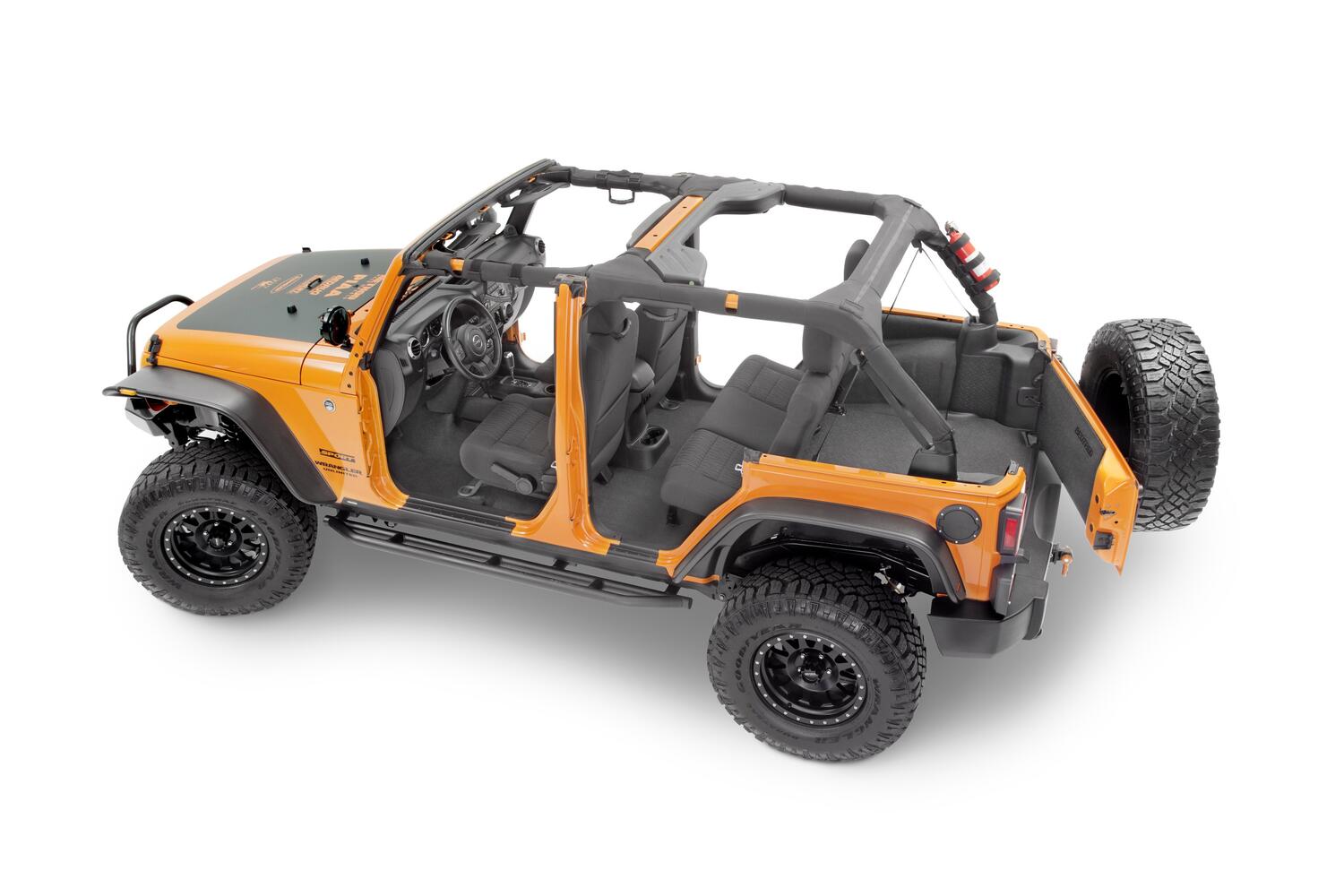 Jeep Bedtred 07-18 Jeep JK Unltd 4Dr Front 4Pc Floor Kit (Inc Heat Shields) Charcoal BedRug