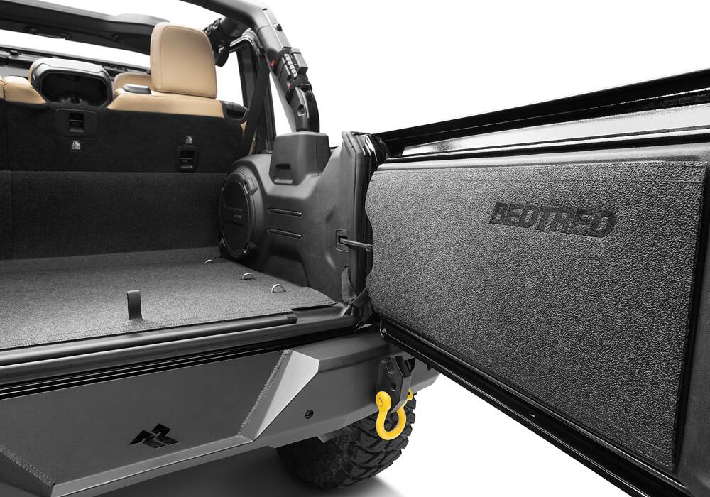 Jeep Bedtred 18+ JL 4 Door Bedtred 4 PC Rear Kit Without Gap Hider Charcoal BedRug