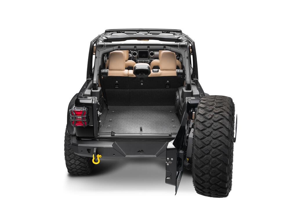 Jeep Bedtred 18+ JL 4 Door Bedtred 4 PC Rear Kit Without Gap Hider Charcoal BedRug
