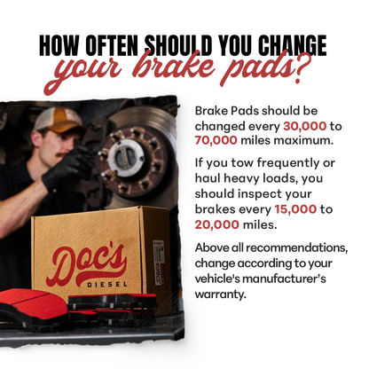 Doc's Diesel RAM 6.7L Cummins SRW Severe Duty Front and Rear Brake Pads Kit 2019-2024