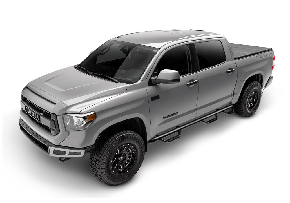 Nerf Step Bar Wheel-to-Wheel with Bed Access (3 Steps per Side) 2017-2019 Chevy Silverado/GMC Sierra 8' Bed Double Cab Works with DEF Tank N Fab