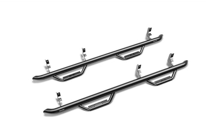 Nerf Step Bar Cab Length (2 Steps per Side) 2019 (New Body Style)-2025 Chevy Silverado/GMC Sierra 1500/2020-2025 2500 HD/3500 HD Crew Cab Gloss Black NFab