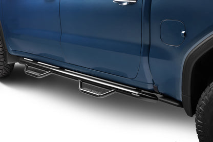 Nerf Step Bar Cab Length (2 Steps per Side) 2019 (New Body Style)-2025 Chevy Silverado/GMC Sierra 1500/2020-2025 2500 HD/3500 HD Crew Cab Gloss Black NFab